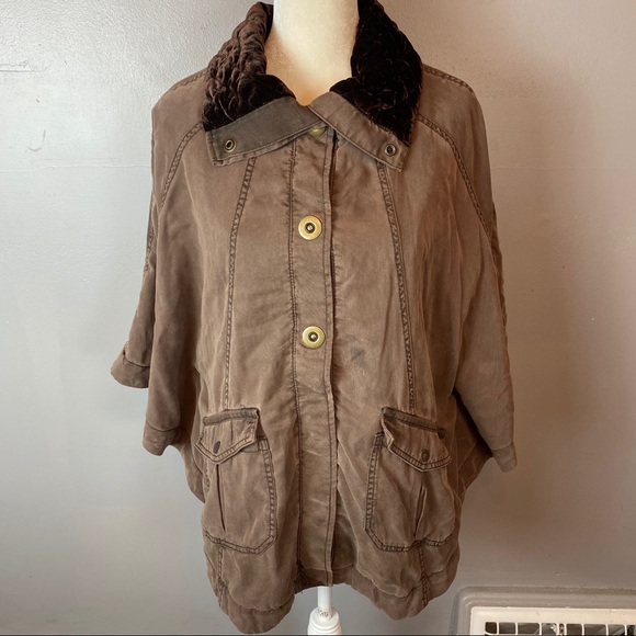 Anthro Hei Hei Todra brown cape jacket XS/S - Picture 2 of 8